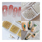 CNBS Nail Charms - Caviar Beads White/Gold With Magnetic Pen (12 Grids)
