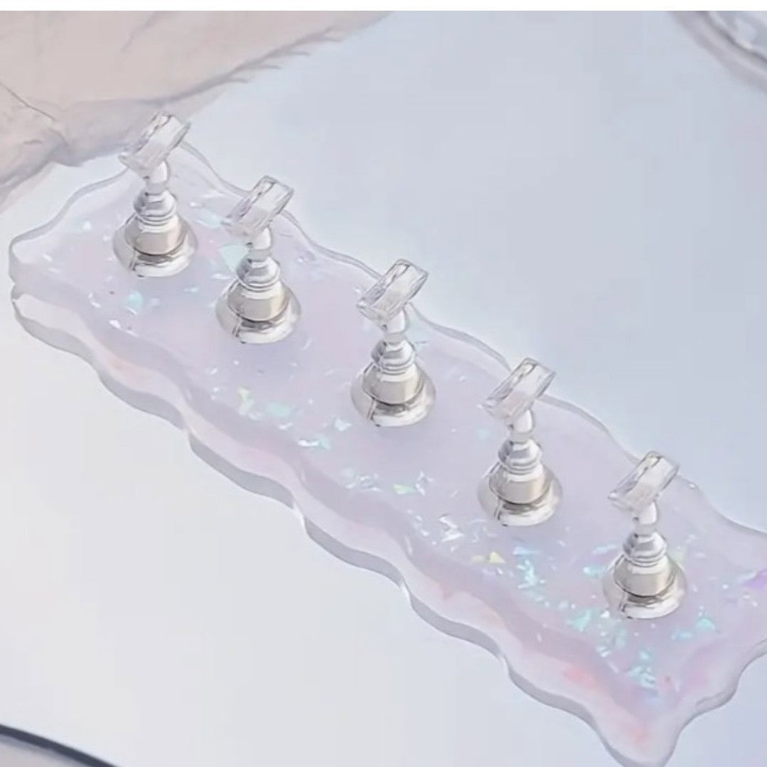 CNBS Iridescent Transparent Nail Tip Stand (5Pcs)