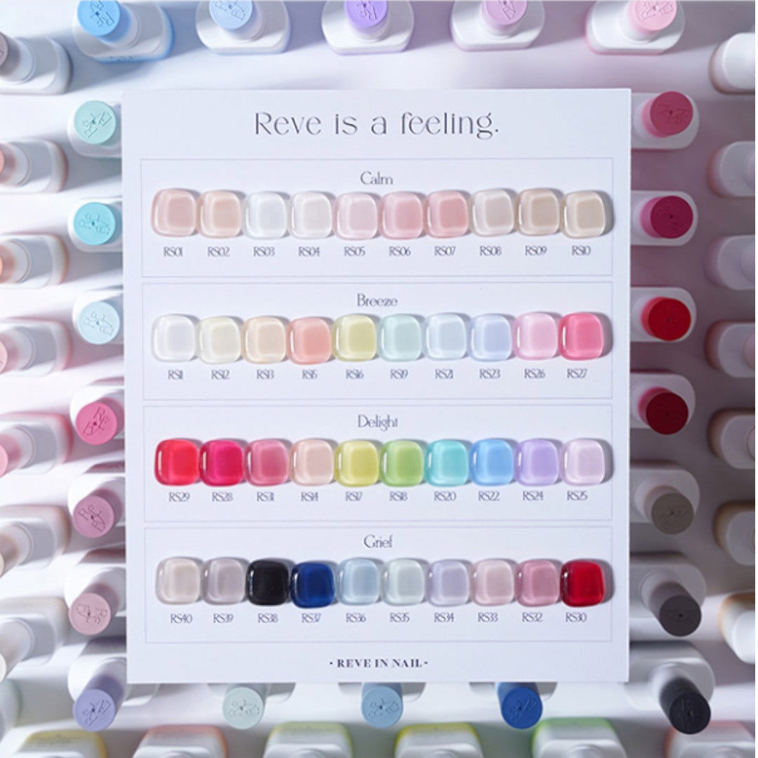 Reve In Nail Syrup Gel Polish - Reve Is A Feeling Collection #RS01-40 (40pcs) + Display