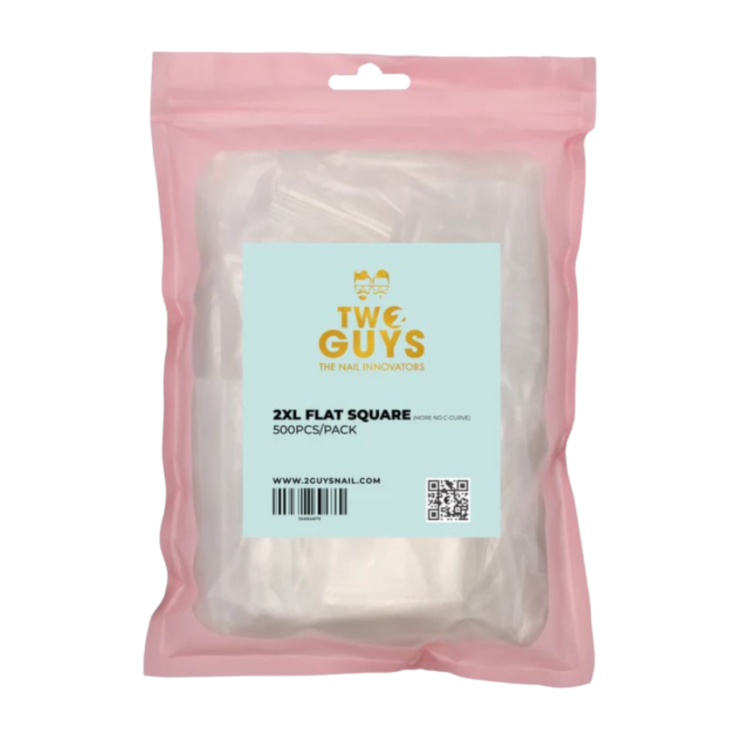 2Guys Nail Tips - Flat Square 2XL (Bag Of 500)