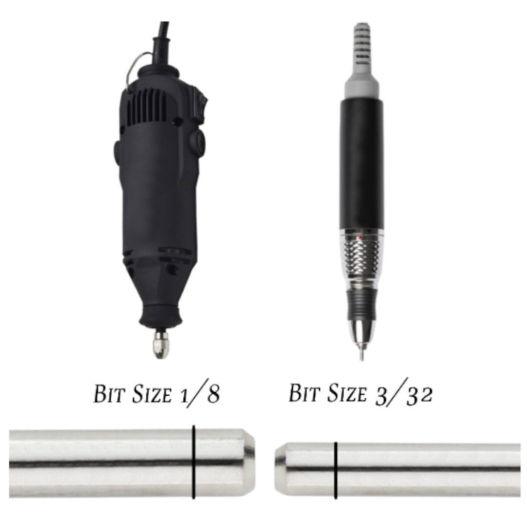 Startool Nail Drill Bits - Large Barrel Round Top Carbide R2X Double Extra Coarse Grit 3/32 Silver
