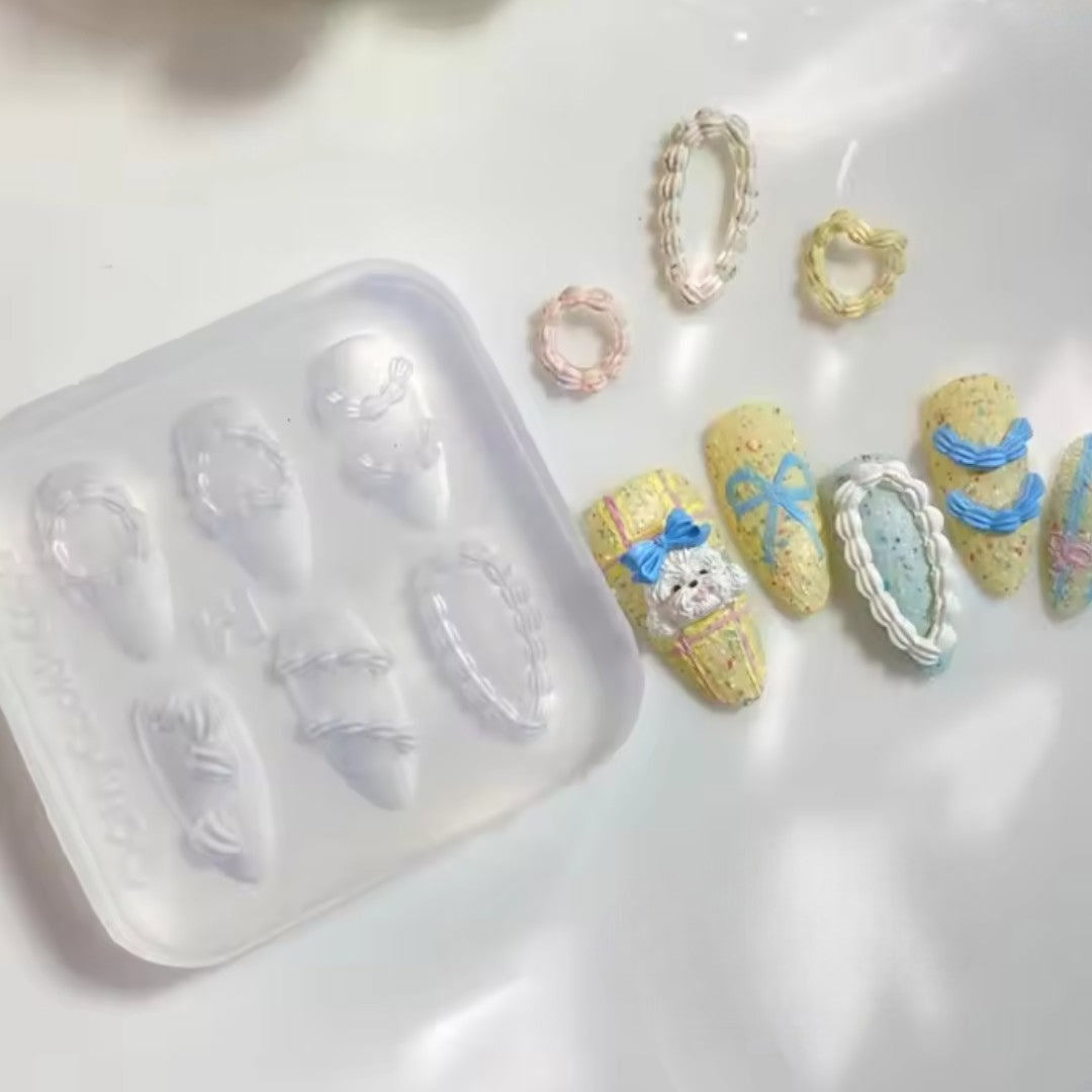 CNBS 3D Silicone Mould - Lace & Ribbon Bow Designs