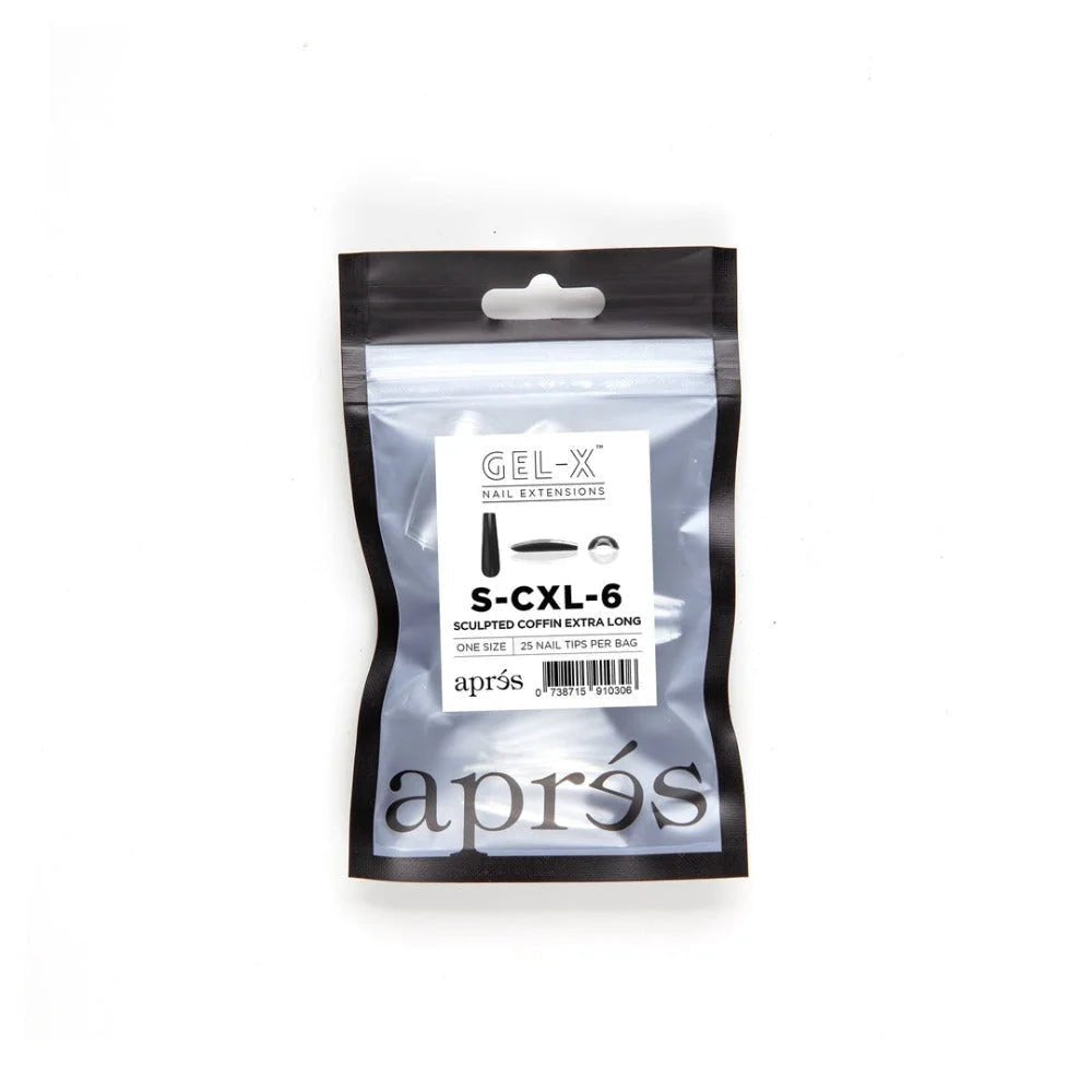 Apres Gel-X Refill Tips - Sculpted Coffin Extra Long (50Pcs)