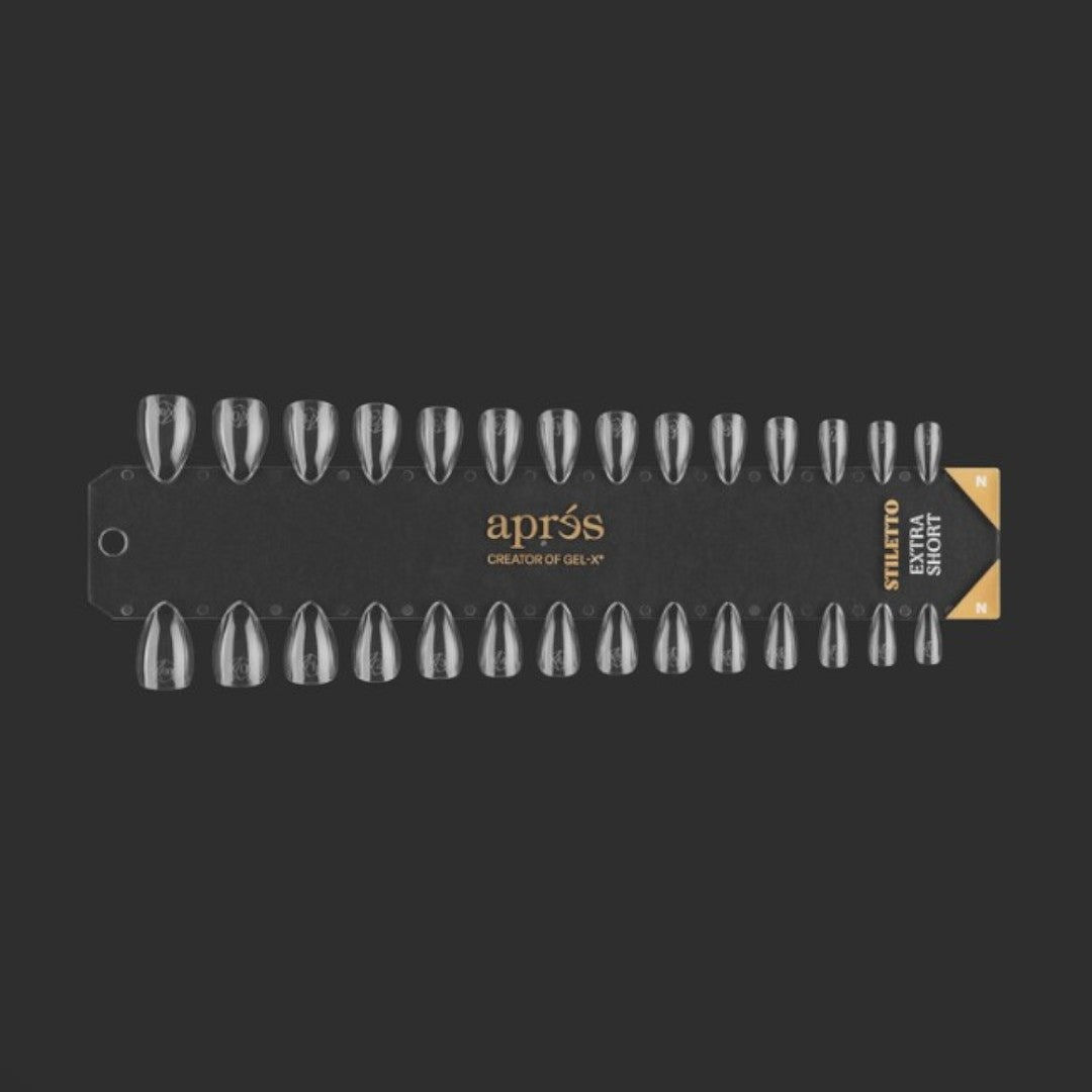 Apres Gel-X Tip Swatch - Natural Stiletto Extra Short