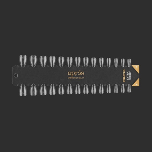 Apres Gel-X Tip Swatch - Natural Stiletto Extra Short