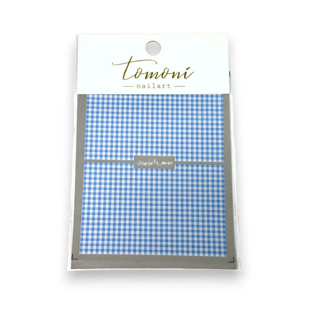 CNBS Nail Stickers - Blue & White Plaid #57/MS57