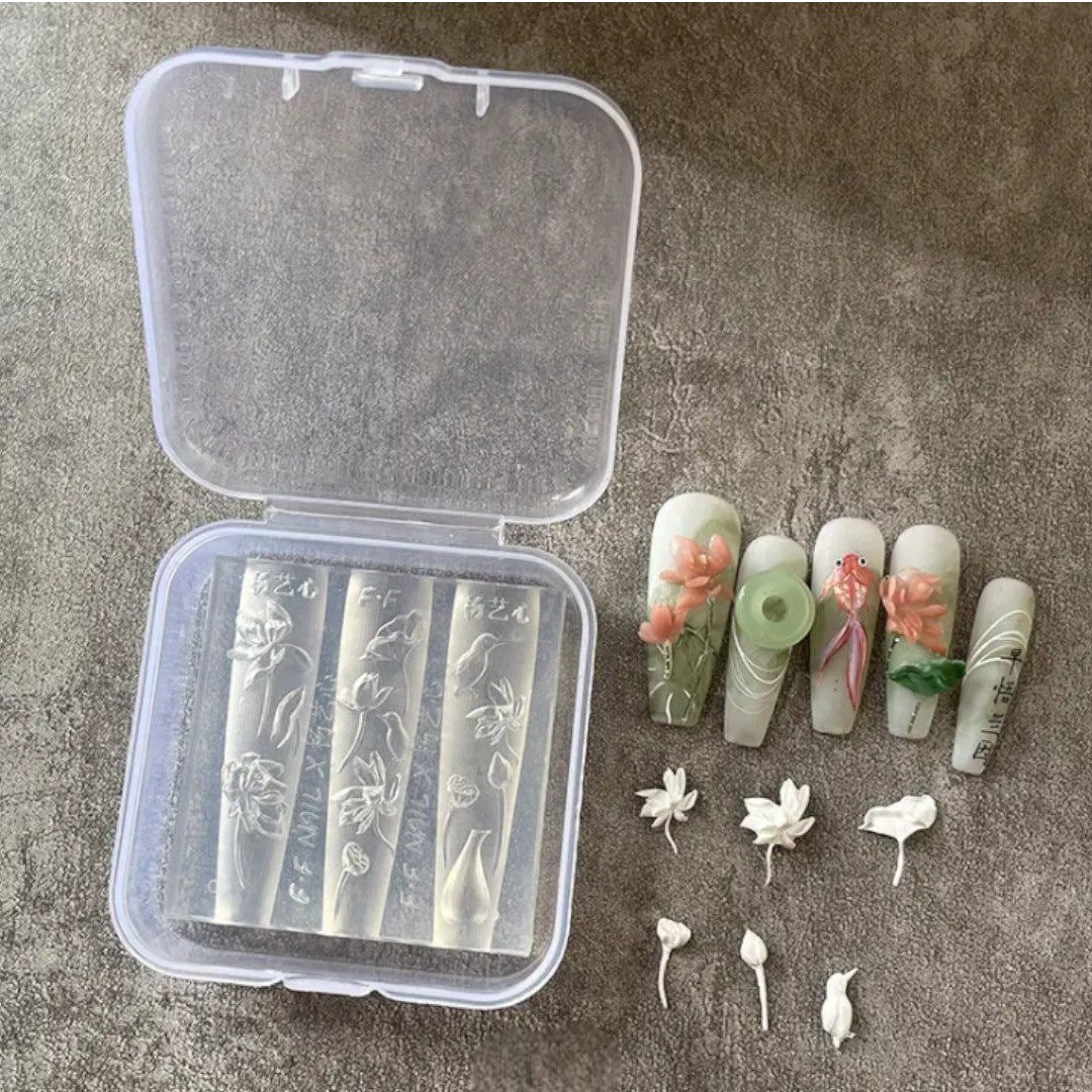 CNBS 3D Silicone Mould – Oriental Summer Flower Designs