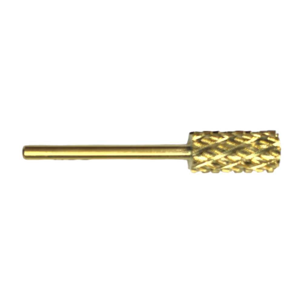 SP Nail Drill Bits - Large Barrel Carbide H4X Quadruple Extra Coarse Grit 3/32 Gold