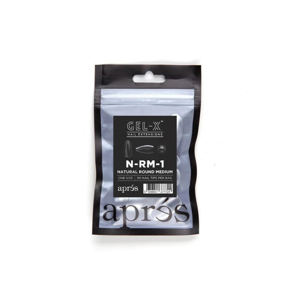 Apres Gel-X Refill Tips - Natural Round Medium (50Pcs)