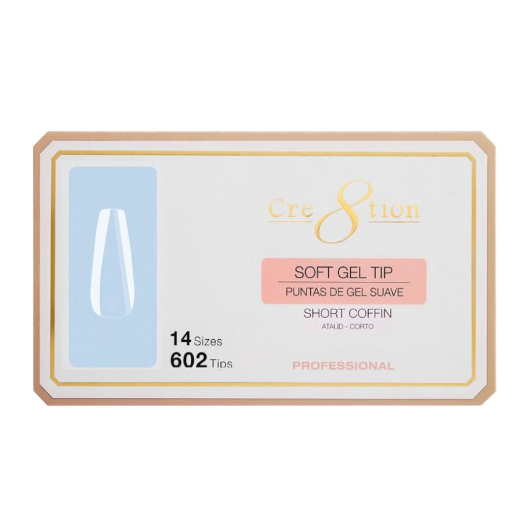 Cre8tion Soft Gel Nail Tips Box - Coffin (602Pcs)