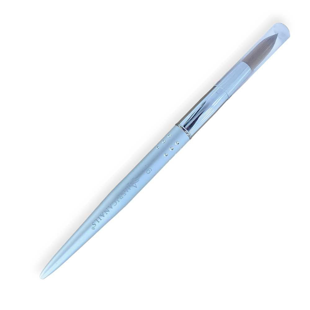 Americanails Acrylic Brush - Faux Kolinsky Silver Handle #16