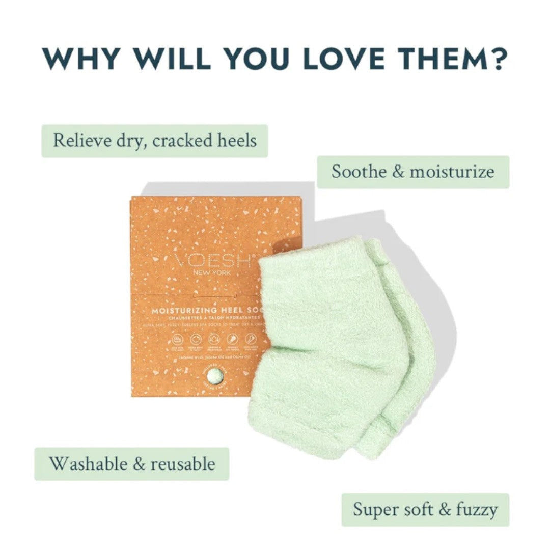 Voesh Moisturizing Heel Socks - Green