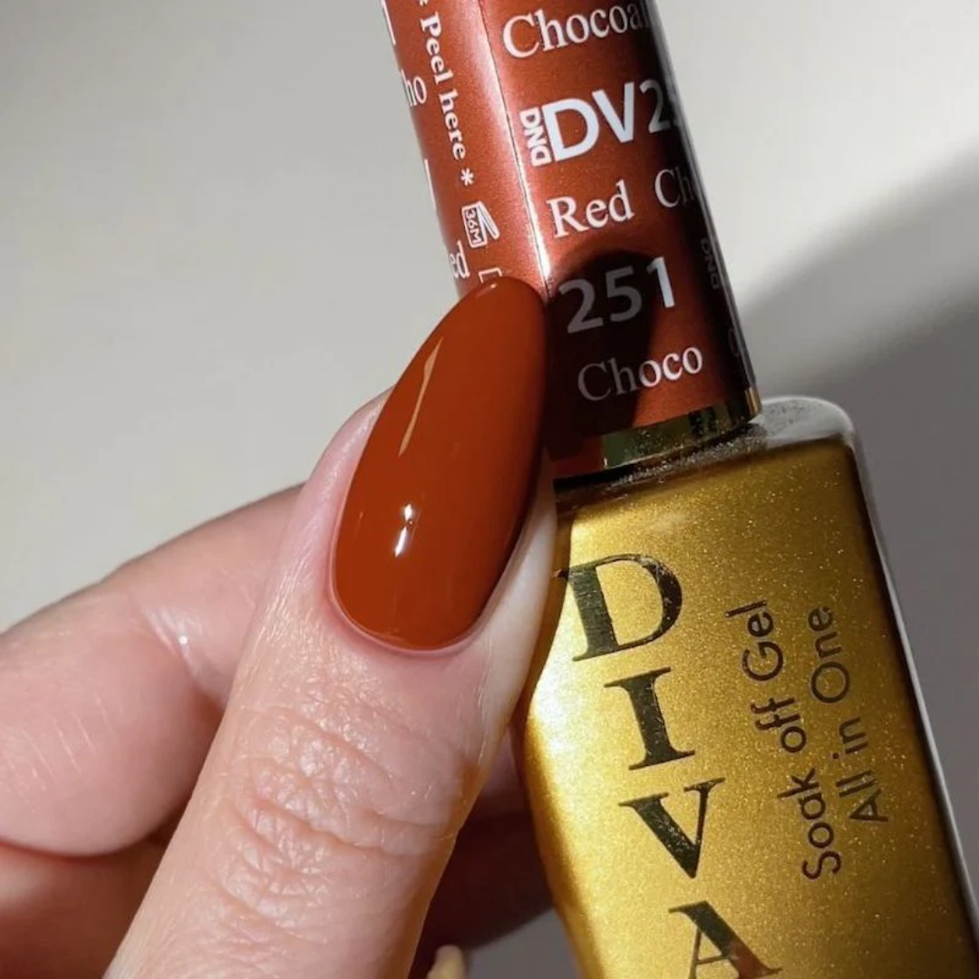DND Diva Gel & Lacquer Duo - Chocolate Red #251