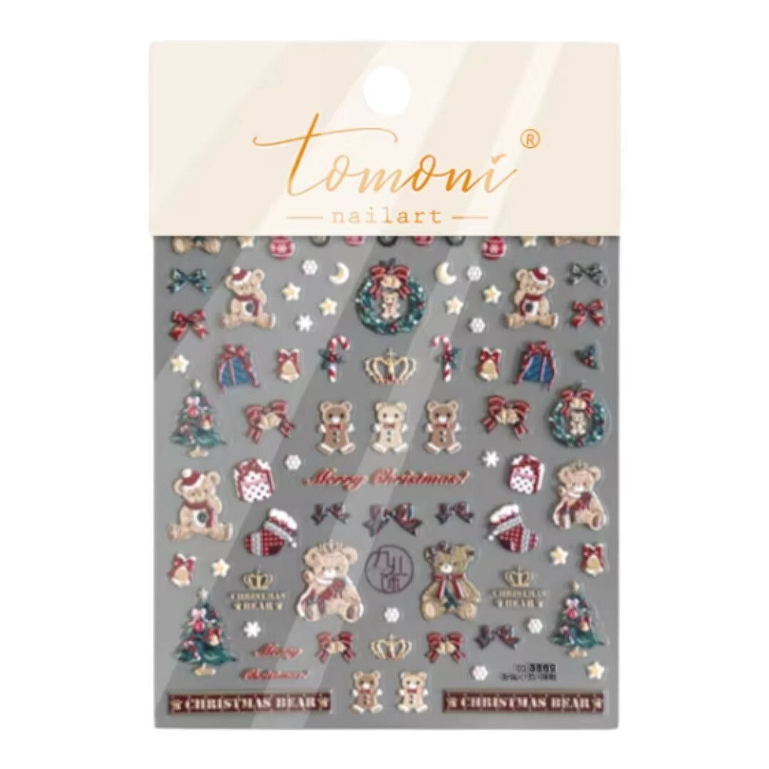 CNBS Nail Stickers - Holiday Teddy Bear