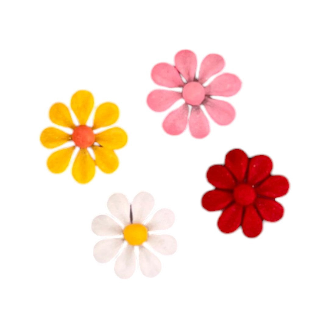 CNBS Nail Charms - 3D Handmade Acrylic Multi Colour Flower Varied Style 4pcs