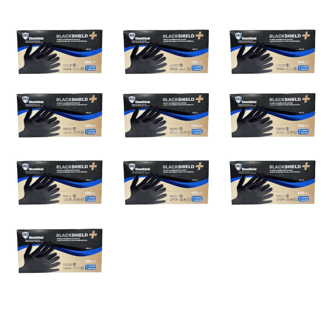 Cleanshield Nitrile Black Gloves (Case Of 10)