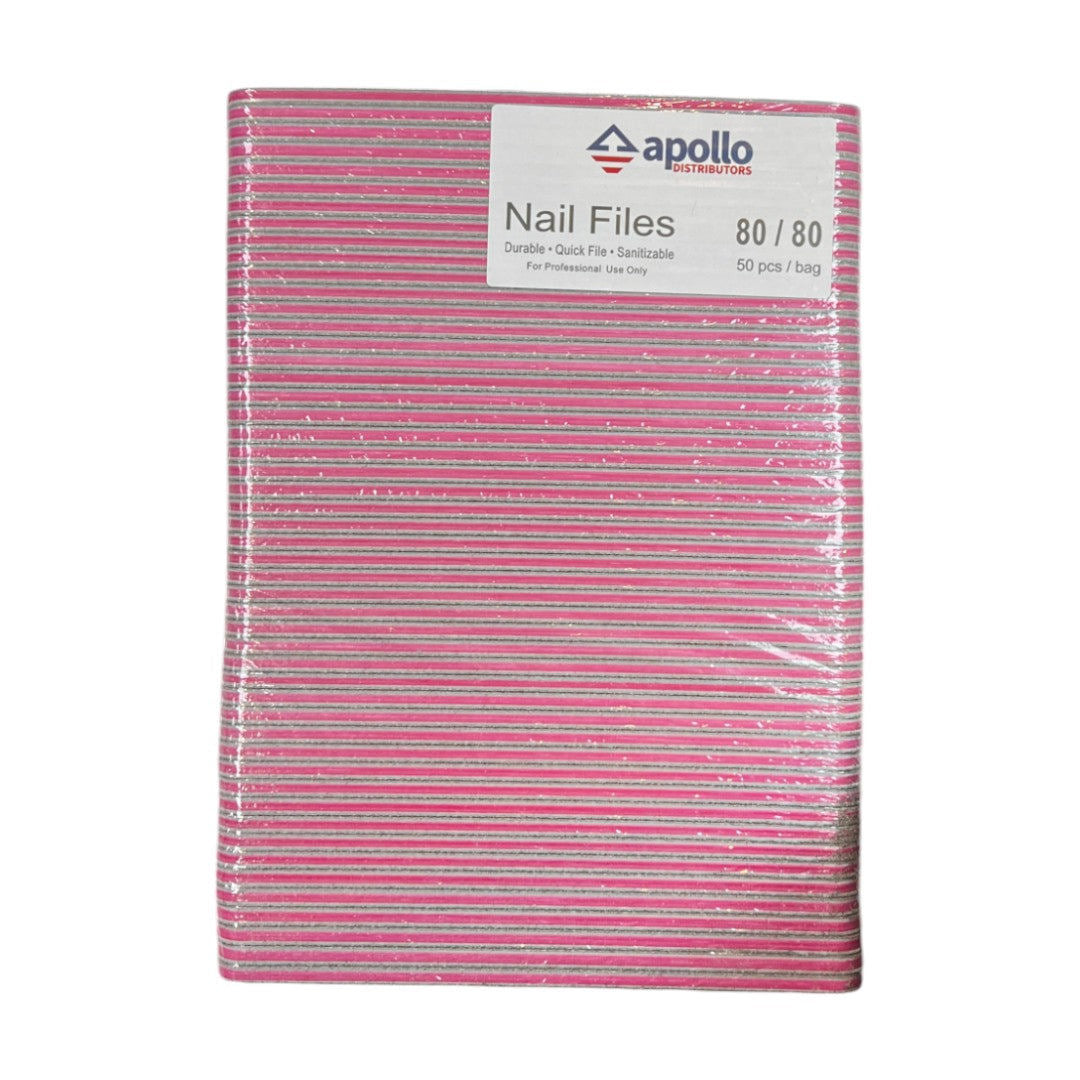Apollo Nail Files - Zebra 80/80 Grit (Pack Of 50)