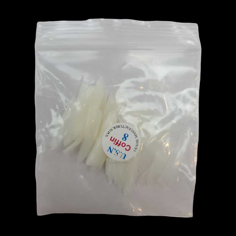 USN Nail Tips - Natural Coffin (Bag Of 50)