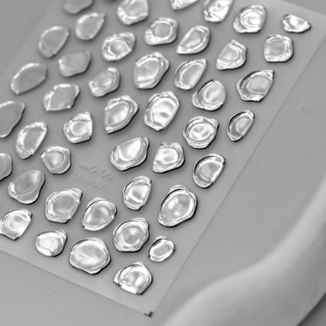 CNBS Nail Stickers - Silver Metallic Blots #MS449S
