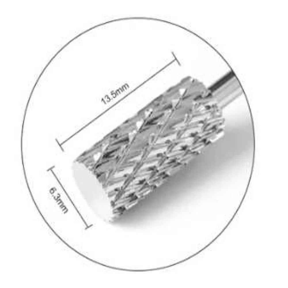 SP Nail Drill Bits - Large Barrel Carbide H2X Double Extra Coarse Grit 3/32 Silver