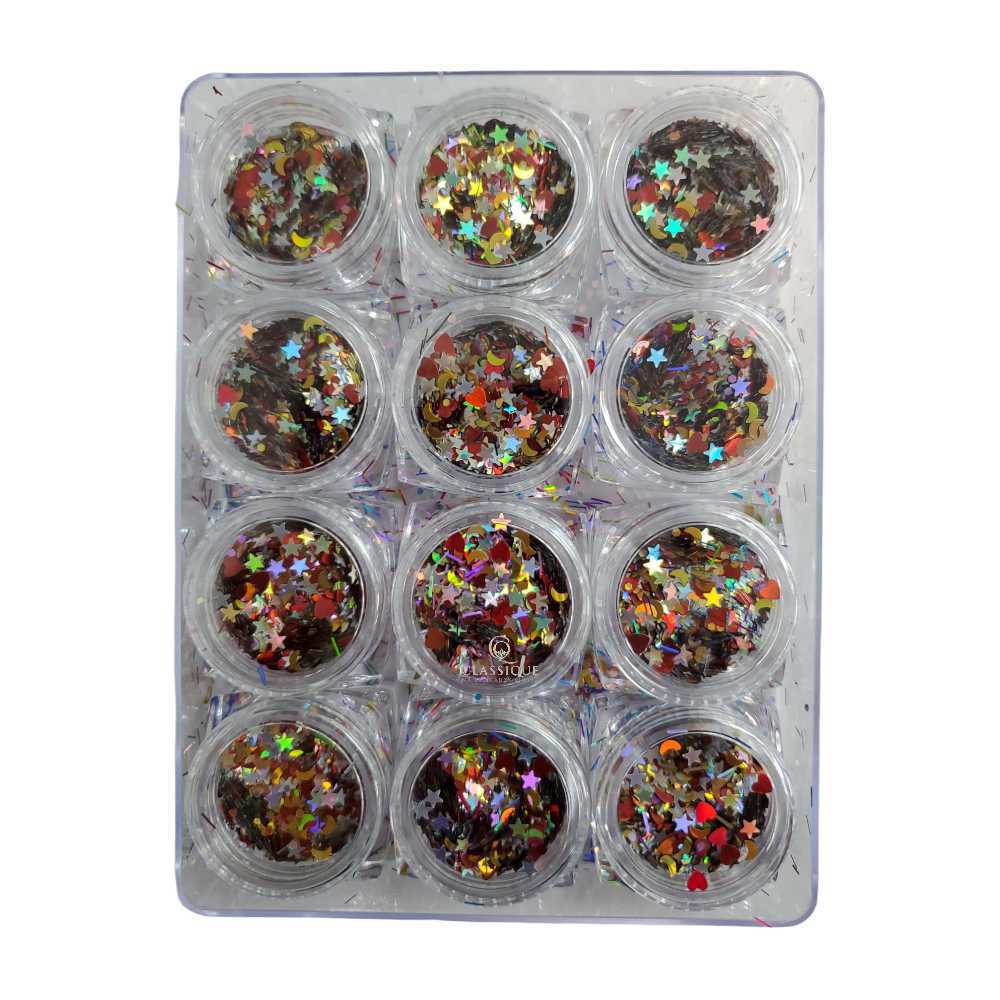 CNBS Glitter - Metallic Stars & Moons #08