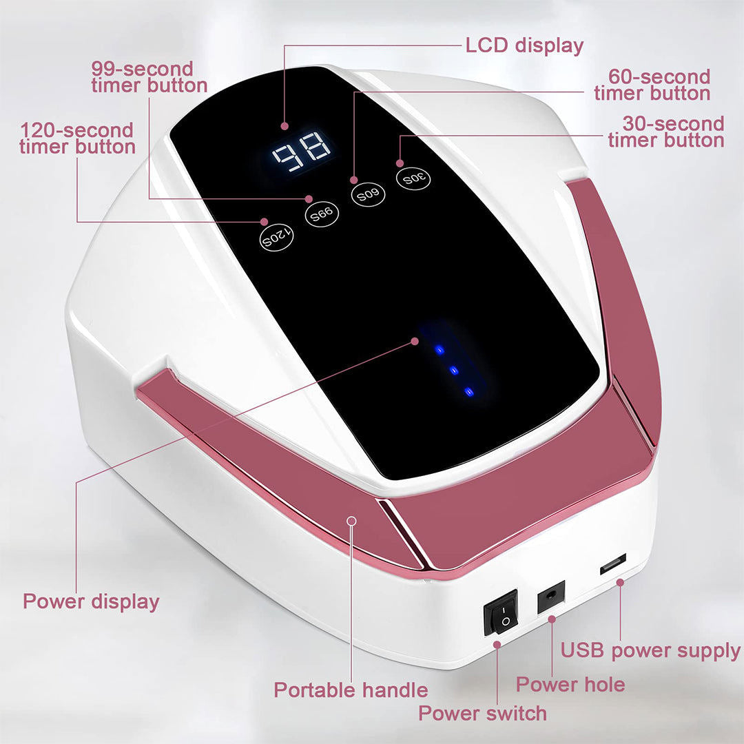 CNBS LED/UV Nail Lamp - Rechargeable Cordless 96W