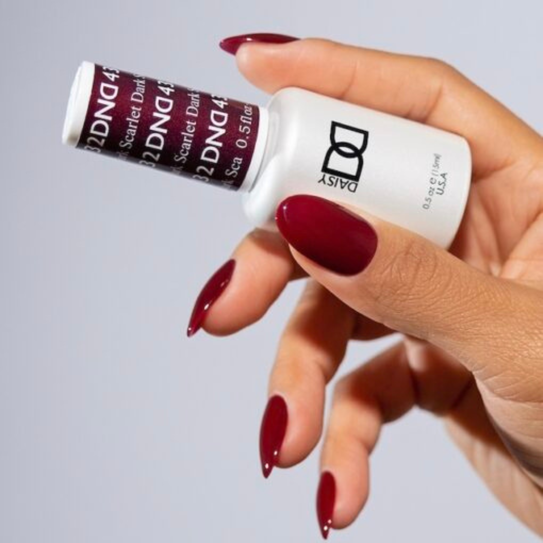DND Gel Polish and Regular Nail Polish Set - 432 Dark Scarlet
