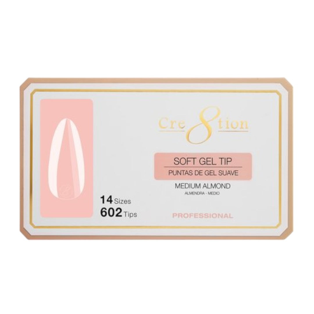 Cre8tion Soft Gel Nail Tips Box - Almond (602Pcs)
