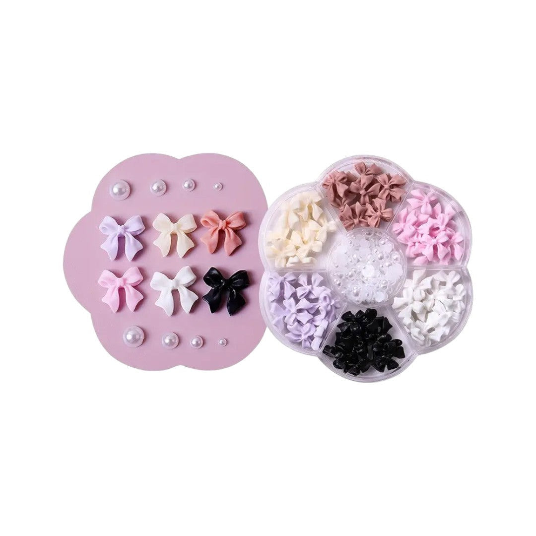 CNBS Nail Charms - Ribbon Bows & Pearls 70pcs