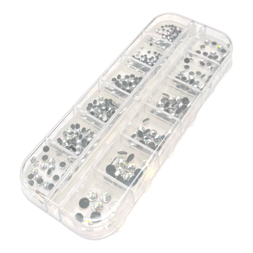 CNBS Nail Art Rhinestones - 12 Multi-Shaped White Diamonds