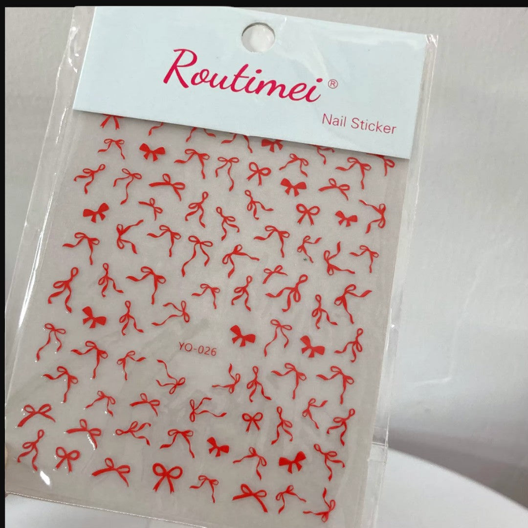 CNBS Nail Stickers - Red Bows