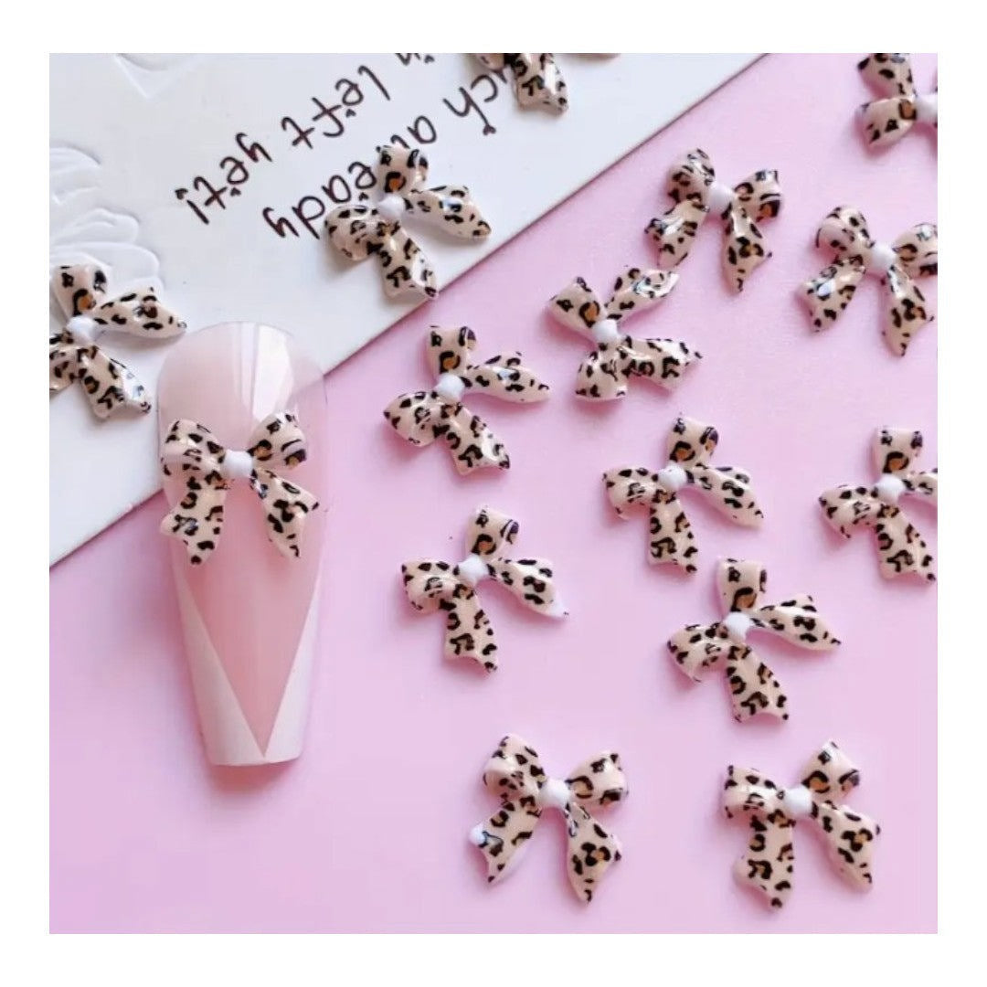 CNBS Nail Charms - Leopard Print Bow (30pcs)