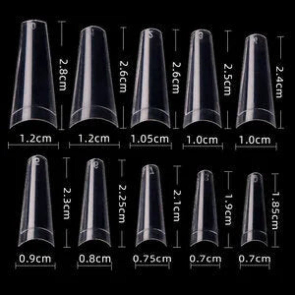 Cre8tion Nail Tips Box - Clear Coffin (500Pcs) #15129