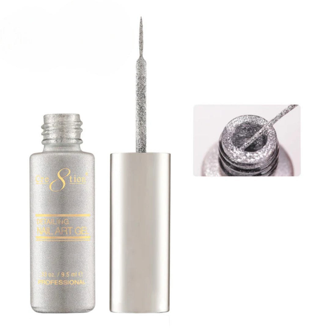 Cre8tion Gel Art Liner - Bright Silver Platinum #41