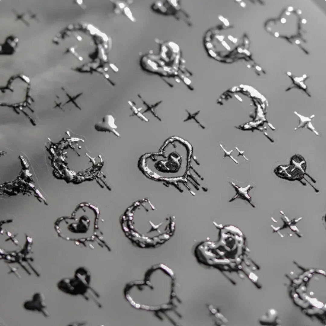 CNBS Nail Stickers - Metallic Hearts & Moons #36/TO3247