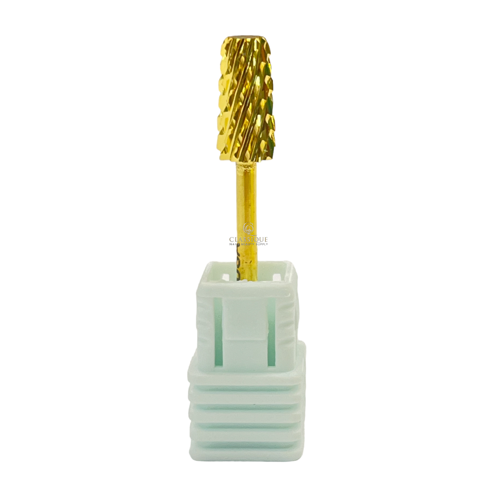 SP Nail Drill Bits - 3In1 Chamfer Carbide HX Extra Coarse Grit 3/32 Gold