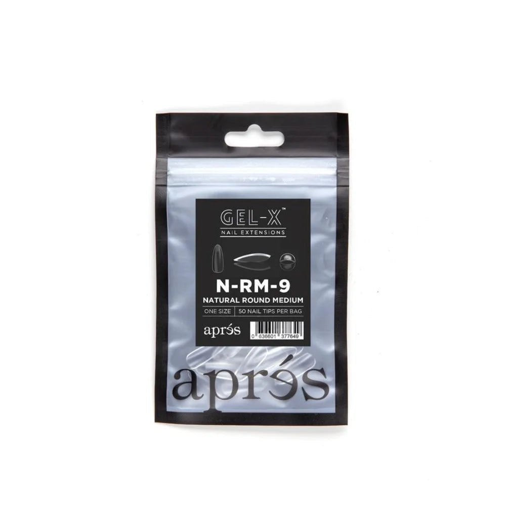 Apres Gel-X Refill Tips - Natural Round Medium (50Pcs)