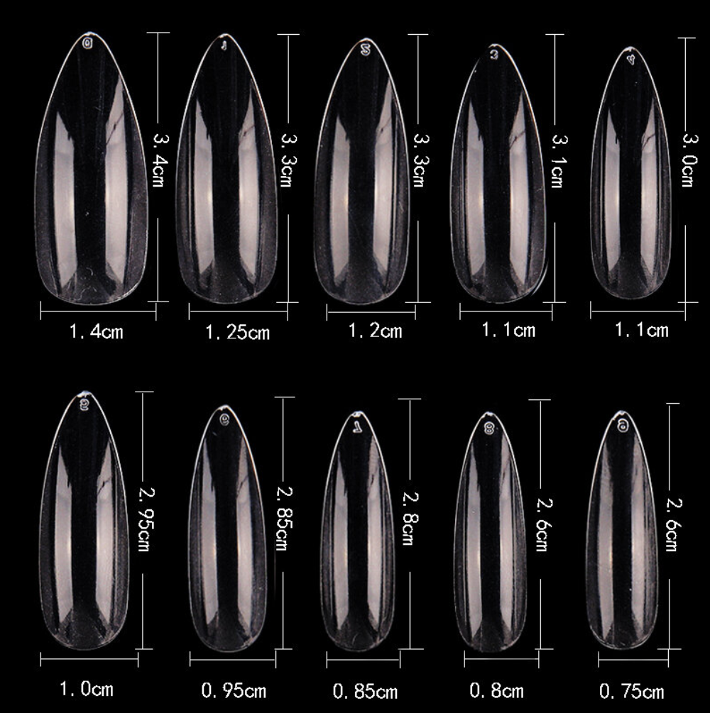 Cre8tion Nail Tips Box - Clear Almond Long (500Pcs) #15137