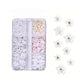 CNBS Nail Charms - White Jeweled Flowers Tray