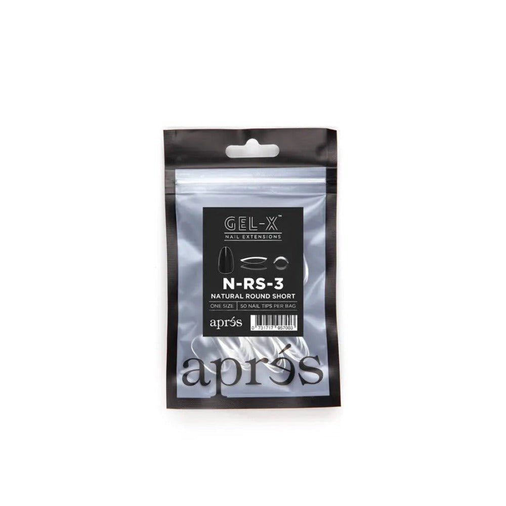 Apres Gel-X Refill Tips - Natural Round Short (50Pcs)