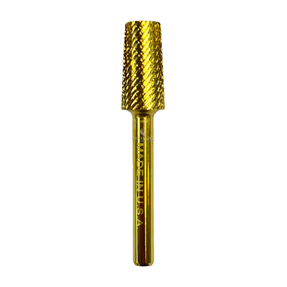SP Nail Drill Bits - 3In1 Chamfer Carbide HF Fine Grit 3/32 Gold