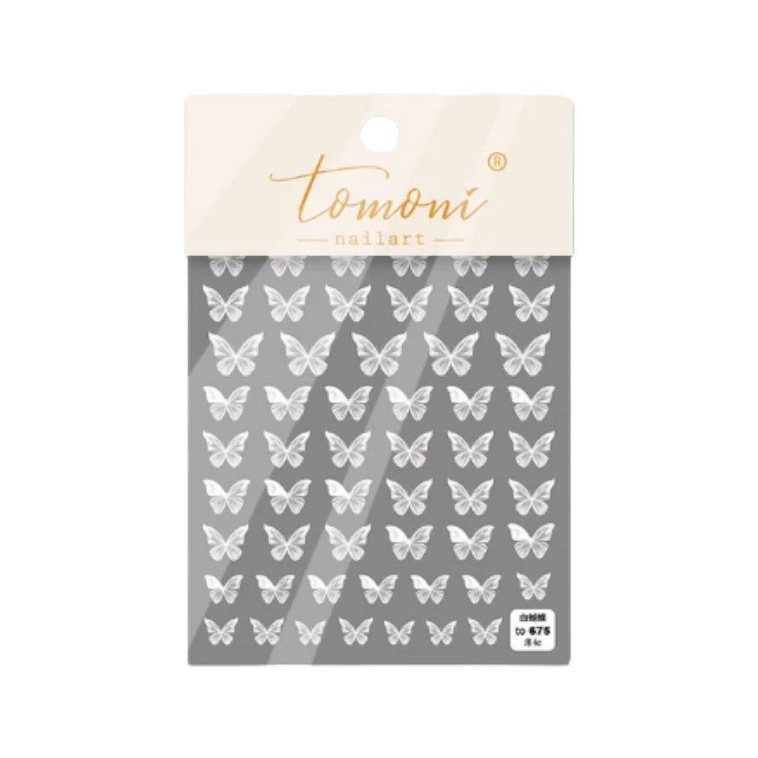 CNBS Nail Stickers - White Butterflies