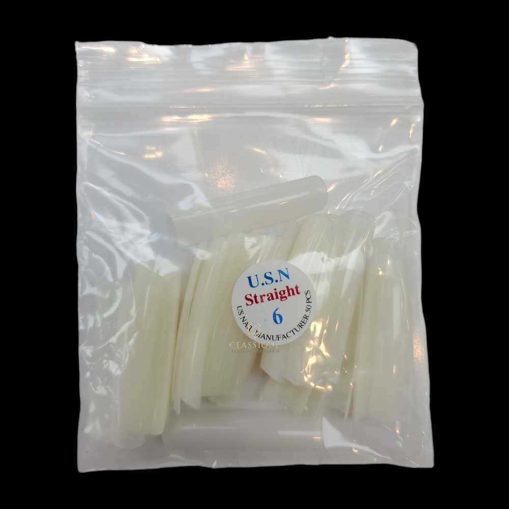 USN Nail Tips - Natural Straight (Bag Of 50)