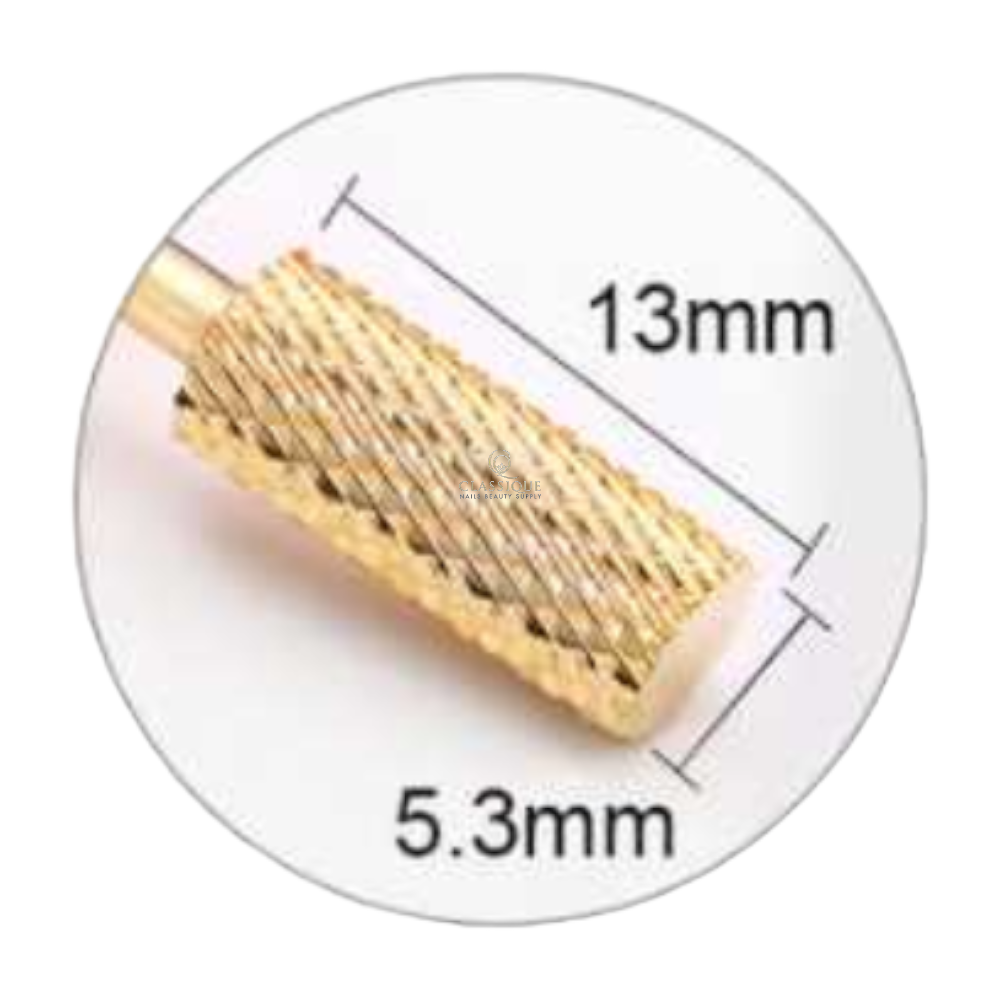 SP Nail Drill Bits - Large Barrel Carbide HM Medium Grit 3/32 Gold