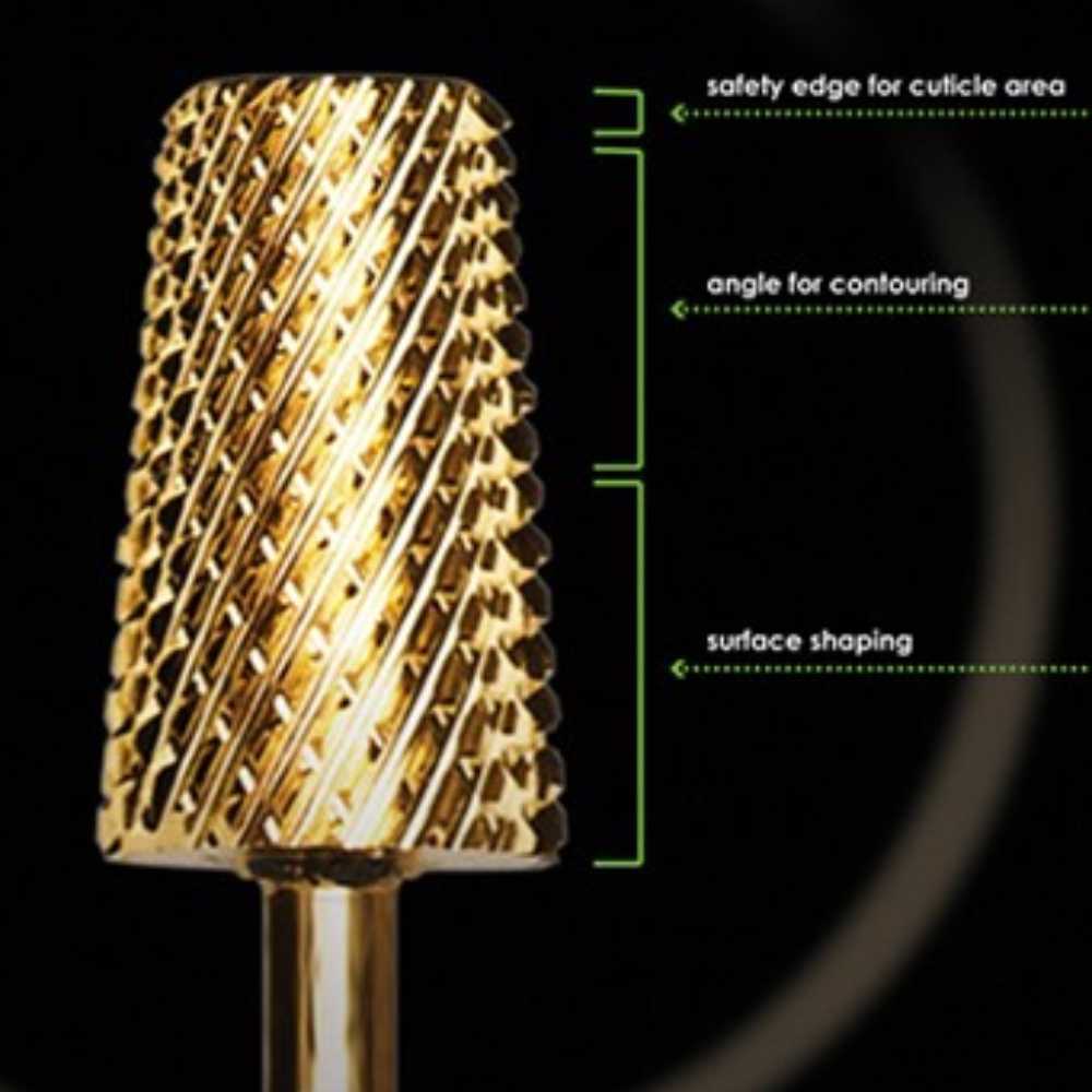 Startool Nail Drill Bits - 3In1 Chamfer STXX Double Extra Coarse Grit 3/32 Gold