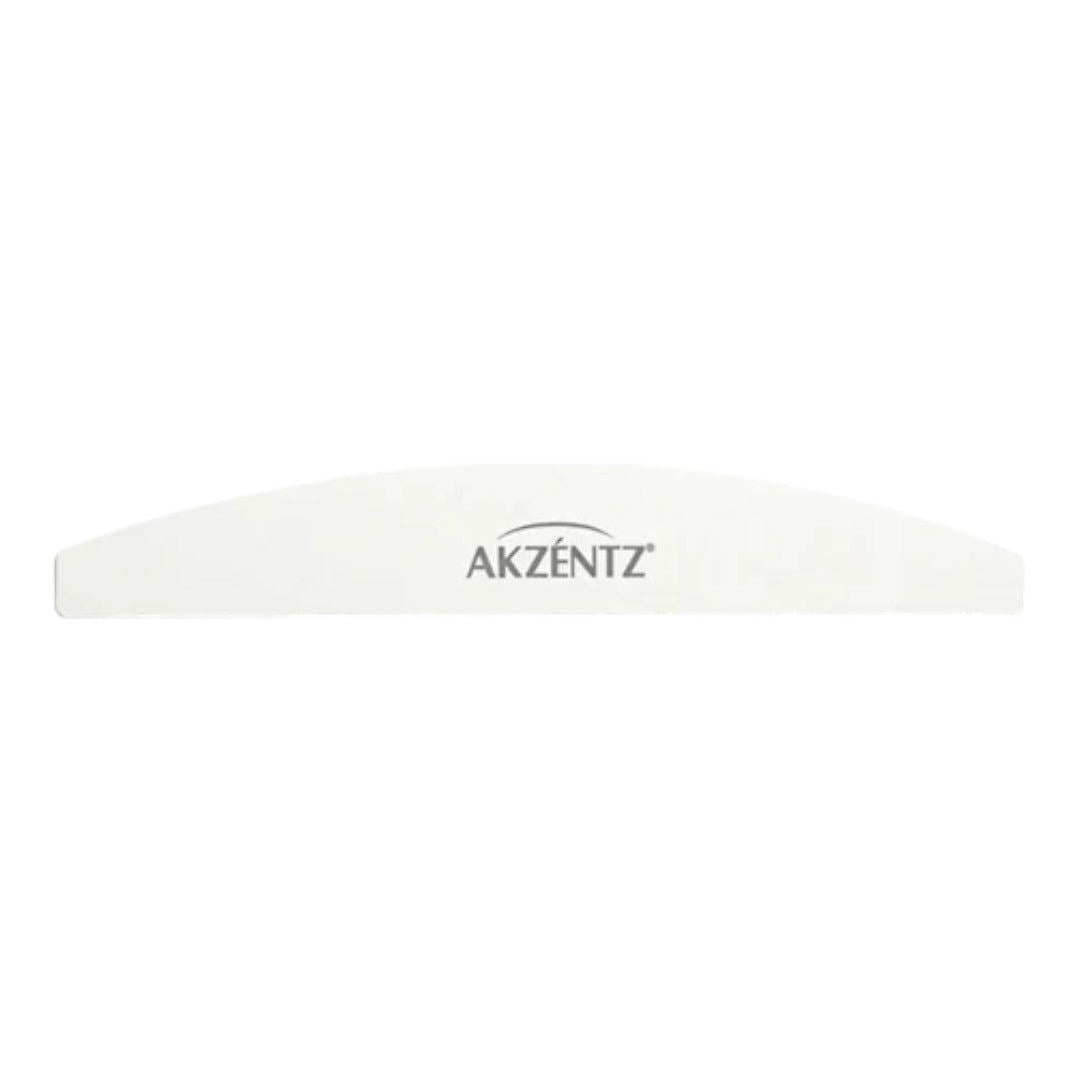 Akzéntz Nail Files - Curved 100/180 Grit - White (1Pc)