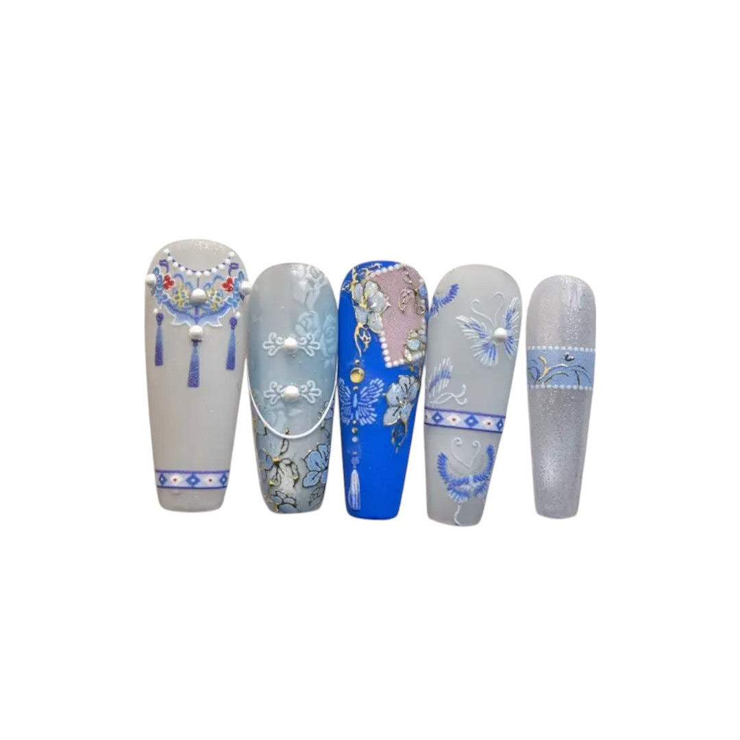 CNBS Nail Sticker - Elegant Blue & White Porcelain #TO4748