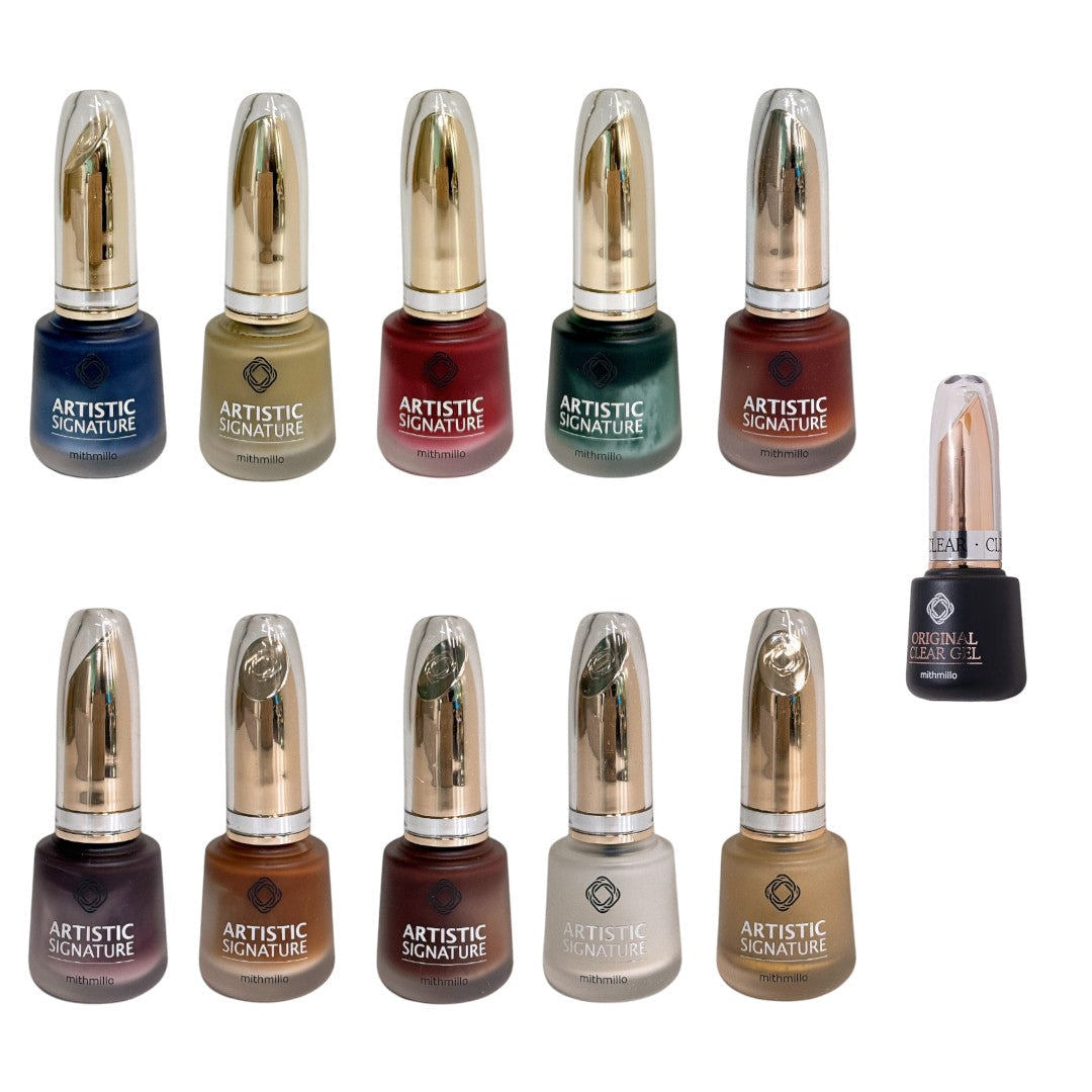 Mithmillo Ink Gel #RT01-10 Retro Collection + Clear Blending Gel