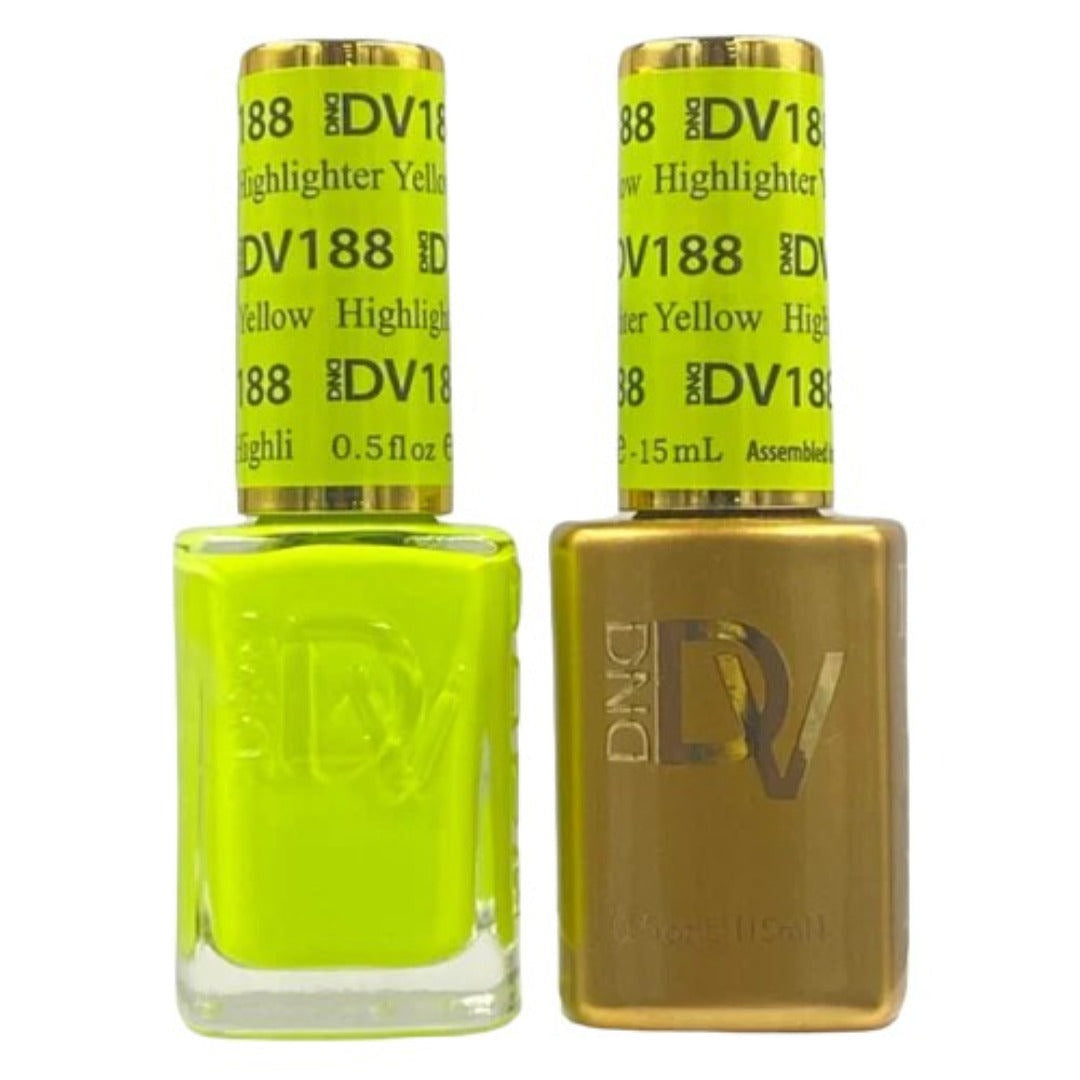 DND Diva Gel & Lacquer Duo - Highlighter Yellow #188