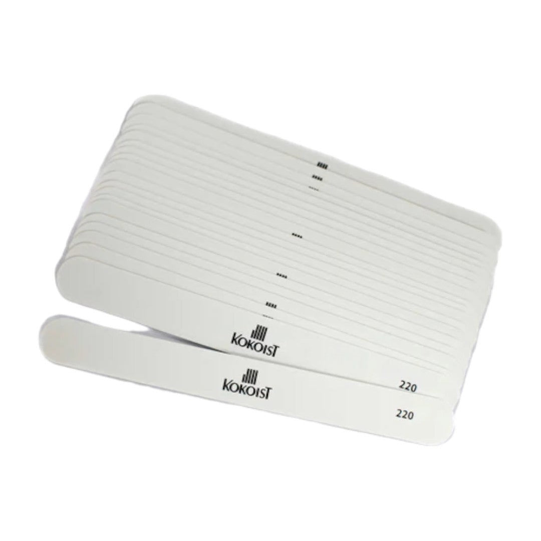 Kokoist Nail Files - Replaceable Straight 220 Grit - White (Pack of 20)